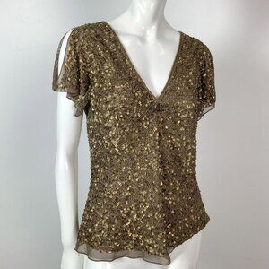 Adrianna Papell Metallic Sequin Blouse